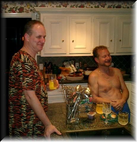 chilling out after the hot tub