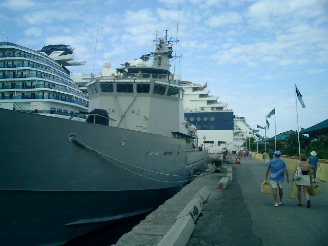 All the ships in port in the Bahamas. Click to display the image.