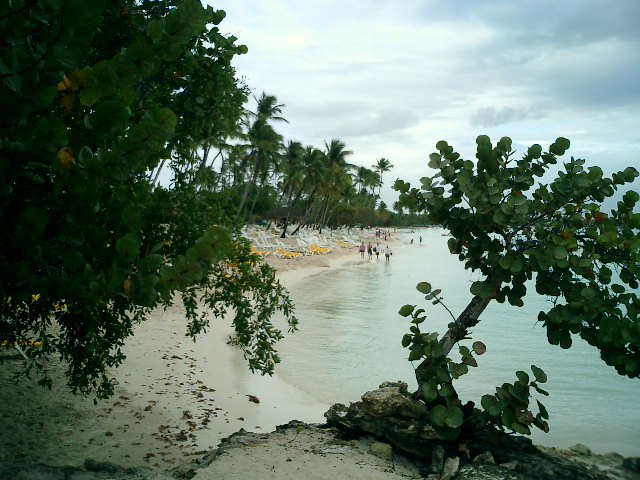 The view from our chairs at the Dominican Republic beach. Click to display the image.