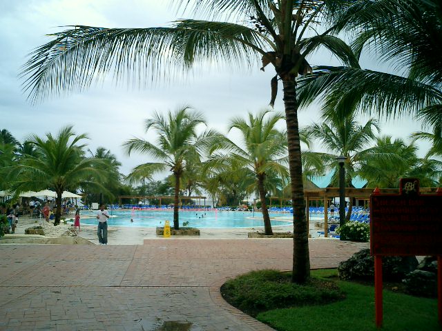 There was a huge swimming pool at the resort. Click to display the image.