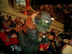 He sat in front of us. It was pretty fun: the first contestant was Greedo, from Star Wars, Episode IV. Then, when the real playing started, all the questions were Star Wars-based and they were extremely difficult. Click to display the image.