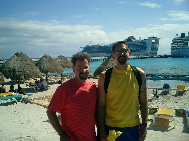 Rex and Steve at the port of Costa Maya - our first time at this port and it was pretty nice.