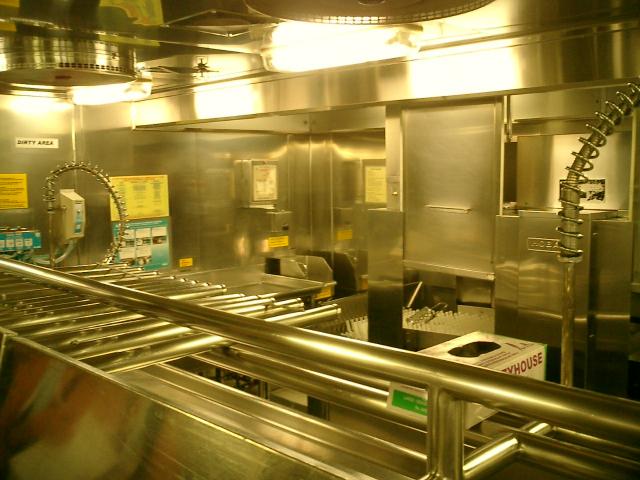 I took a tour of the galley for the first time in all our cruising experience. The most interesting thing for me was that the last thing the waiter sees before heading out to the dining room is ice chests.