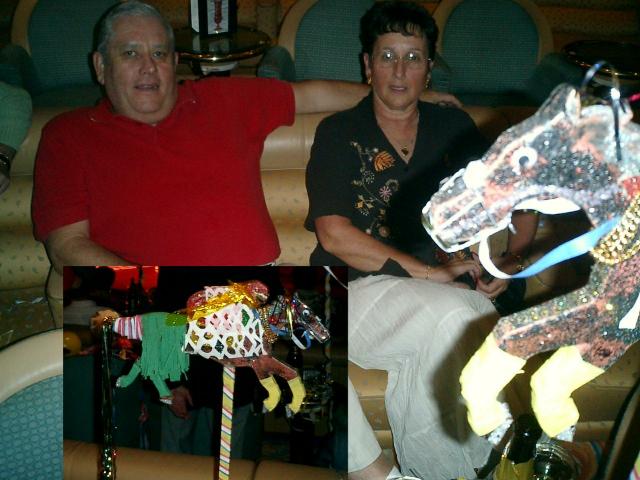 Our tablemates bought one of the horses for the many, many, instances of horse race gambling. Sadly, they didn't win.