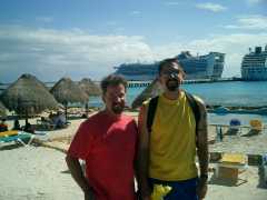 Rex and Steve at the port of Costa Maya - our first time at this port and it was pretty nice. Click to display the image.