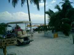 A view of the beach from the city street. Click to display the image.